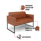 Sofá Namoradeira Com Poltrona Base Industrial Preto Marisa Co