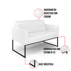 Sofá Namoradeira Com Poltrona Base Industrial Preto Marisa Co