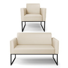 Sofá Namoradeira Com Poltrona Base Industrial Preto Marisa Co