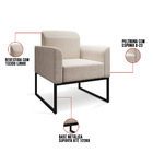 Sofá Namoradeira Com Poltrona Base Industrial Preto Marisa Li