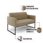 Sofá Namoradeira Com Poltrona Base Industrial Preto Marisa Su