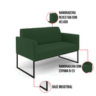 Sofá Namoradeira Com Poltrona Base Industrial Preto Marisa Ve