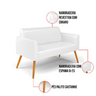 Sofá Namoradeira Com Poltrona Pés Palito Castanho Marisa Cora