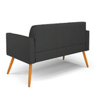 Sofá Namoradeira Com Poltrona Pés Palito Castanho Marisa Cori