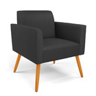 Sofá Namoradeira Com Poltrona Pés Palito Castanho Marisa Cori