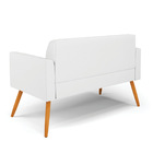 Sofá Namoradeira Com Poltrona Pés Palito Castanho Marisa Cori