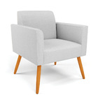 Sofá Namoradeira Com Poltrona Pés Palito Castanho Marisa Linh