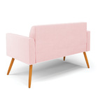 Sofá Namoradeira Com Poltrona Pés Palito Castanho Marisa Sued