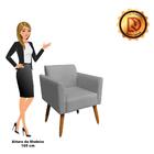 Sofá Namoradeira Com Poltrona Pés Palito Castanho Marisa Sued