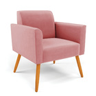 Sofá Namoradeira Com Poltrona Pés Palito Castanho Marisa Sued