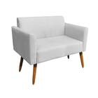 Sofá Namoradeira Com Poltrona Pés Palito Castanho Marisa Sued