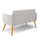 Sofá Namoradeira Com Poltrona Pés Palito Castanho Marisa Velu