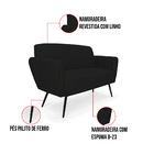 Sofá Namoradeira Com Poltrona Pés Palito De Ferro Bruna Linho