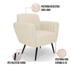 Sofá Namoradeira Com Poltrona Pés Palito De Ferro Bruna Linho