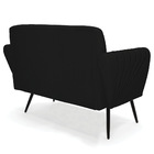 Sofá Namoradeira Com Poltrona Pés Palito De Ferro Bruna Linho