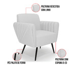 Sofá Namoradeira Com Poltrona Pés Palito De Ferro Bruna Linho