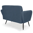 Sofá Namoradeira Com Poltrona Pés Palito De Ferro Bruna Suede