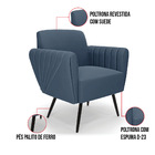 Sofá Namoradeira Com Poltrona Pés Palito De Ferro Bruna Suede