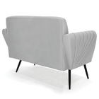 Sofá Namoradeira Com Poltrona Pés Palito De Ferro Bruna Suede