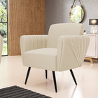 Sofá Namoradeira Com Poltrona Pés Palito De Ferro Bruna Suede