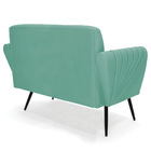 Sofá Namoradeira Com Poltrona Pés Palito De Ferro Bruna Suede