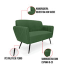 Sofá Namoradeira Com Poltrona Pés Palito De Ferro Bruna Suede