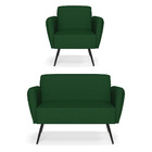 Sofá Namoradeira Com Poltrona Pés Palito De Ferro Bruna Velud