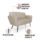 Sofá Namoradeira Com Poltrona Pés Palito De Ferro Bruna Velud