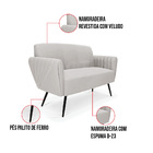 Sofá Namoradeira Com Poltrona Pés Palito De Ferro Bruna Velud