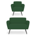 Sofá Namoradeira Com Poltrona Pés Palito De Ferro Bruna Velud