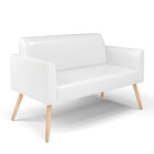 Sofá Namoradeira Com Poltrona Pés Palito Natural Marisa Coran