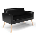 Sofá Namoradeira Com Poltrona Pés Palito Natural Marisa Coran