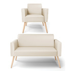 Sofá Namoradeira Com Poltrona Pés Palito Natural Marisa Corin