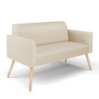 Sofá Namoradeira Com Poltrona Pés Palito Natural Marisa Corin