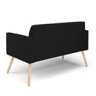 Sofá Namoradeira Com Poltrona Pés Palito Natural Marisa Linho