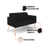 Sofá Namoradeira Com Poltrona Pés Palito Natural Marisa Linho