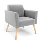 Sofá Namoradeira Com Poltrona Pés Palito Natural Marisa Suede