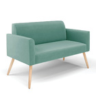 Sofá Namoradeira Com Poltrona Pés Palito Natural Marisa Suede