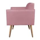 Sofá Namoradeira Com Poltrona Pés Palito Natural Marisa Suede