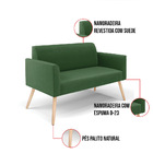 Sofá Namoradeira Com Poltrona Pés Palito Natural Marisa Suede