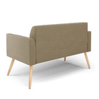 Sofá Namoradeira Com Poltrona Pés Palito Natural Marisa Suede