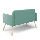 Sofá Namoradeira Com Poltrona Pés Palito Natural Marisa Suede