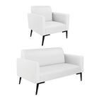 Sofá Namoradeira Com Poltrona Pés Villach Marisa Corino Branco