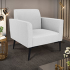 Sofá Namoradeira Com Poltrona Pés Villach Marisa Linho Cinza