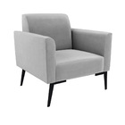 Sofá Namoradeira Com Poltrona Pés Villach Marisa Suede - Cinza