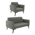 Sofá Namoradeira Com Poltrona Pés Villach Marisa Suede - Graf