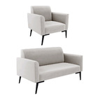 Sofá Namoradeira Com Poltrona Pés Villach Marisa Veludo   - C