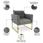 Sofá Namoradeira E 1 Poltrona Base Industrial Dourado Ana Lin