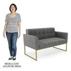 Sofá Namoradeira E 1 Poltrona Base Industrial Dourado Ana Lin