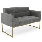 Sofá Namoradeira E 1 Poltrona Base Industrial Dourado Ana Lin